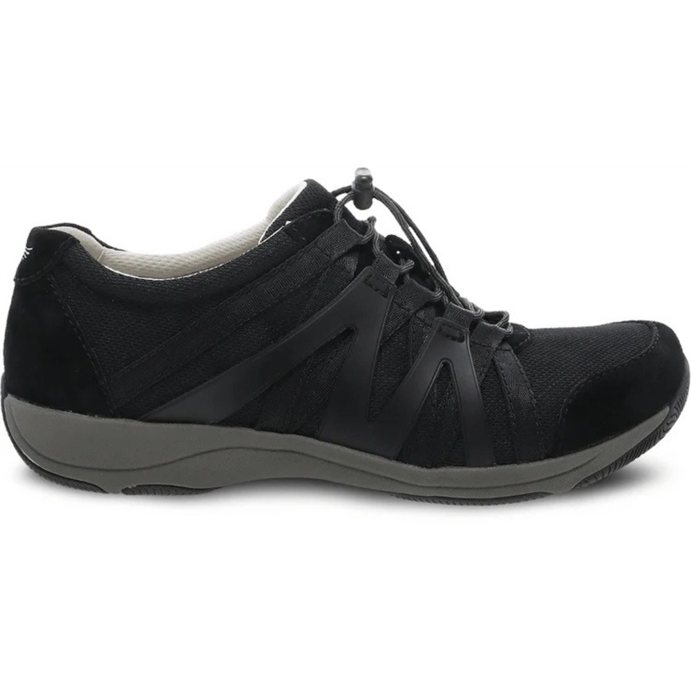 Dansko Henriette Walking‎ Shoes Women 40 Black Bungee Lace Mesh Comfort Sneakers